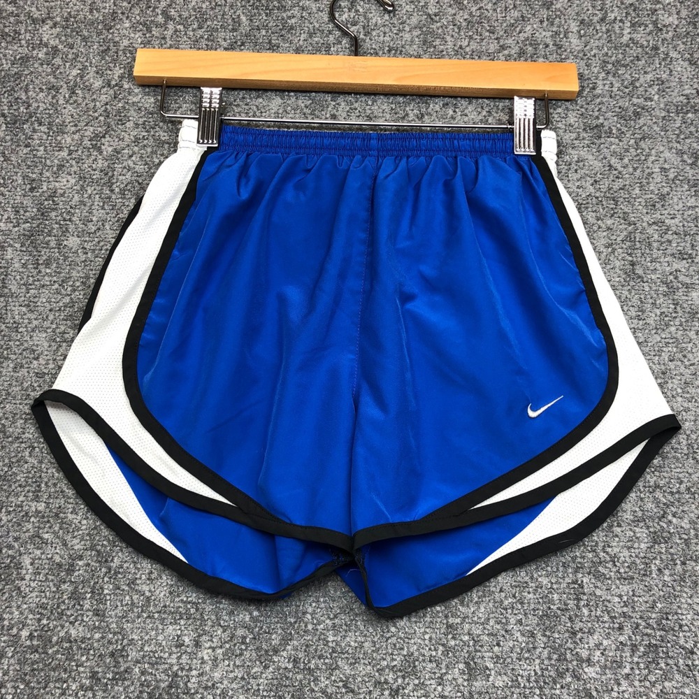 Nike Dri-FIT Tempo Running Shorts Royal Blue White Mesh Trim Womens XS